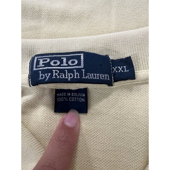 Polo Ralph Lauren Yellow Striped Short Sleeve Polo Shirt Size XXL Classic Preppy - Picture 4 of 10